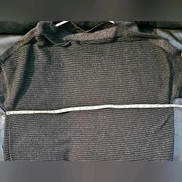 All Saints Elle Metallic Open Knit Jumper Black Long Sleeve Size  M/L - Picture 12 of 13